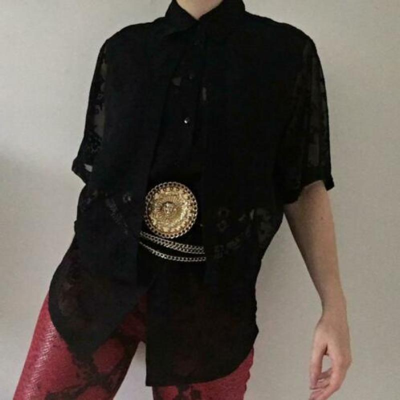 Vintage gelaagde blouse met print, 38/M. ZGAN! 80s, 90s