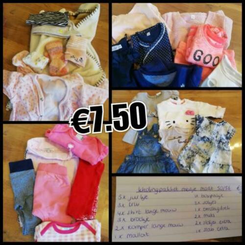 Babykleding meisje, maat 50/56.