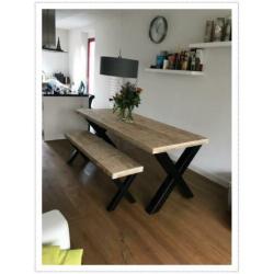 Industriële Eettafel Robuuste Tafel Stalen U X poten Bureau