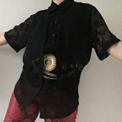 Vintage gelaagde blouse met print, 38/M. ZGAN! 80s, 90s