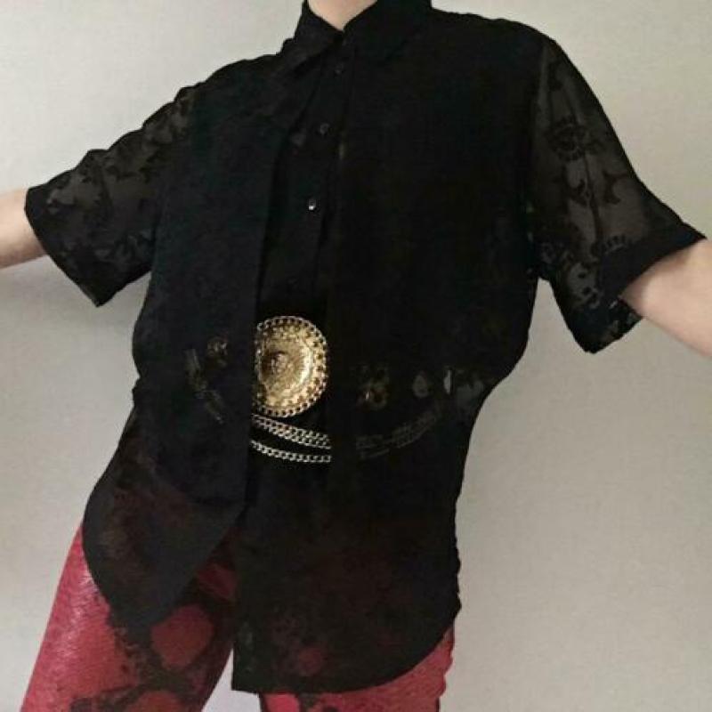Vintage gelaagde blouse met print, 38/M. ZGAN! 80s, 90s