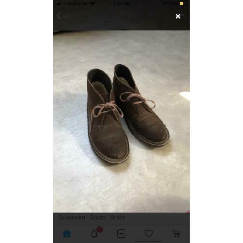 Donkerbruine desert boots Clarks maat 37,5