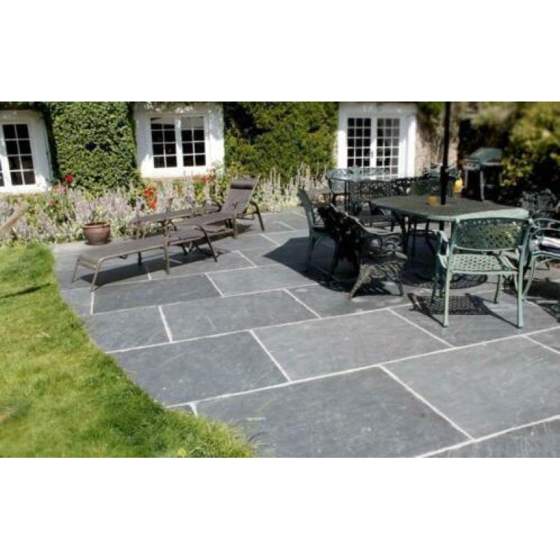 Mustang leisteen terrastegels 100x100x3 cm strak gezaagd