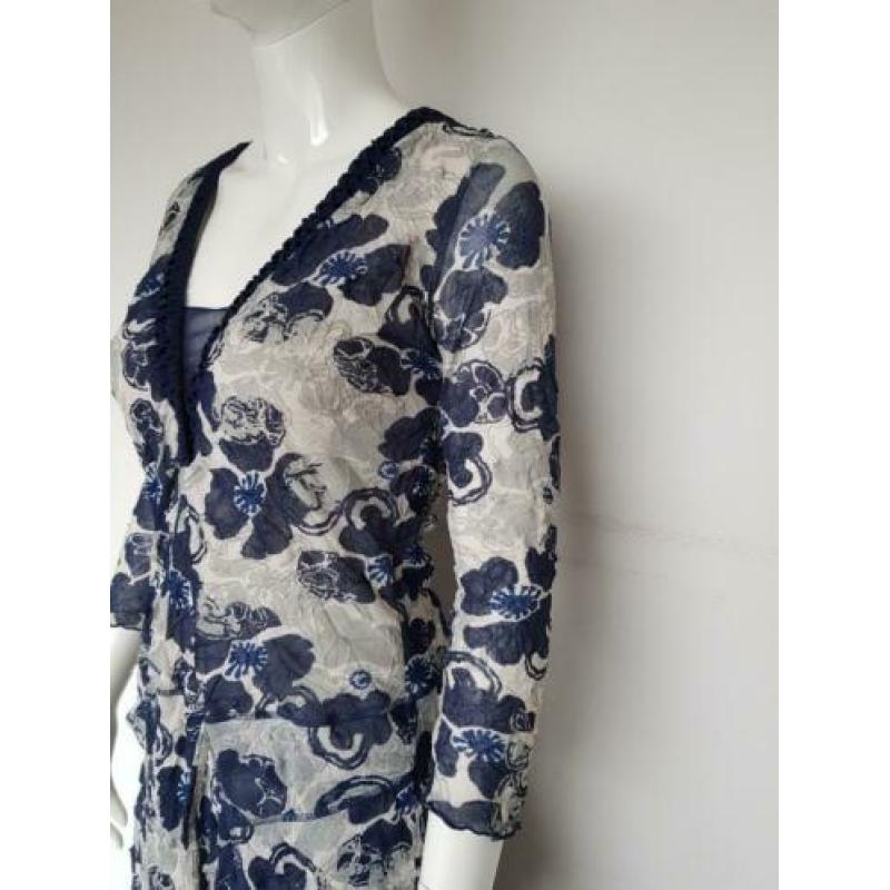 Jurk Sandwich. Mt. M. Blauw/grijs.