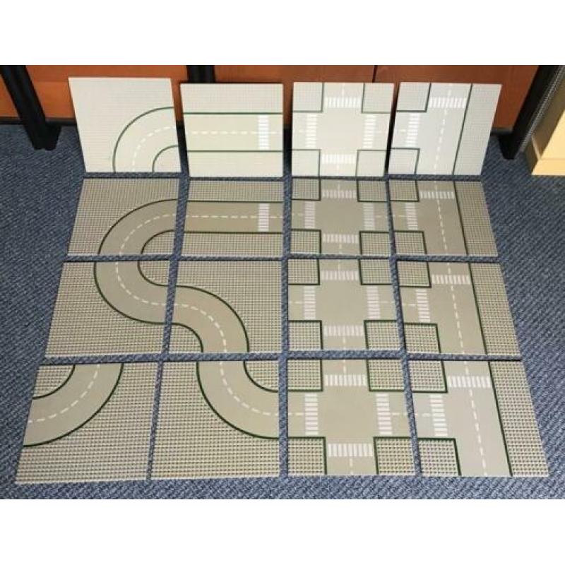 16 Lego straat- / wegplaten