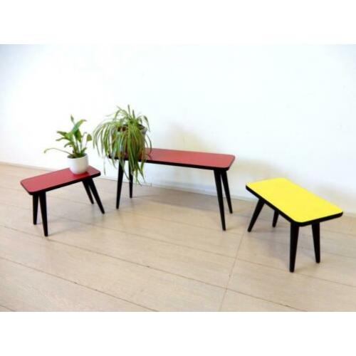 retro vintage bijzettafel plantentafel jaren 50