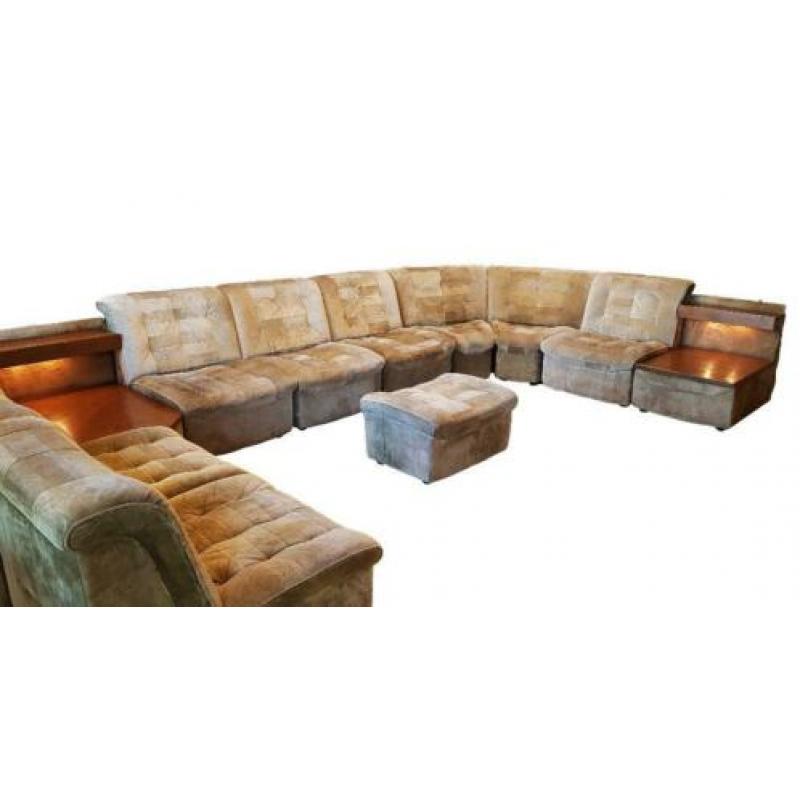 Lemke vintage leren modulaire bank, 11 elementen