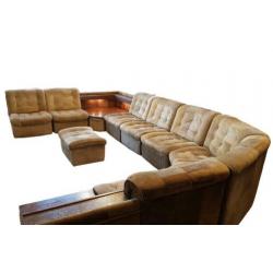 Lemke vintage leren modulaire bank, 11 elementen