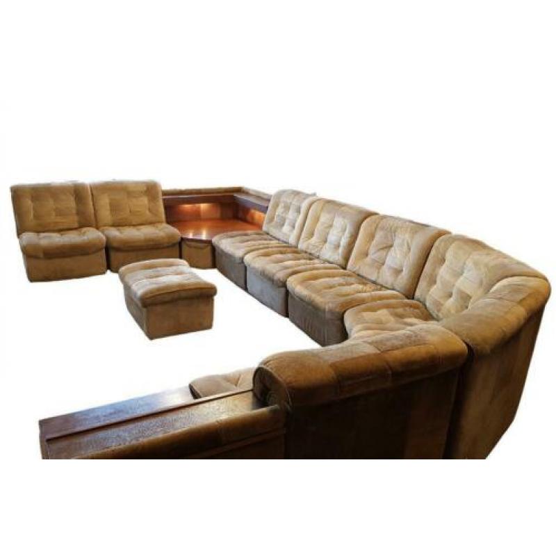 Lemke vintage leren modulaire bank, 11 elementen