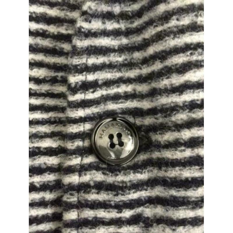E27 Nieuw: wollen slimfit jasje Maat 48=M gestreept blazer