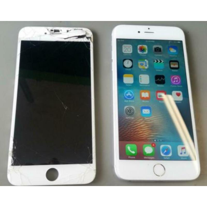 iPhone 7 6 5s 6s X SE 8 plus scherm barst glas LCD reparatie