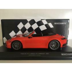 Porsche 911 Carrera 4S Cabriolet 2019 oranje 1:18 (nieuw)