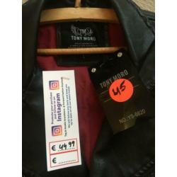 Leren jas zwart jacket leder lederen Tony Moro