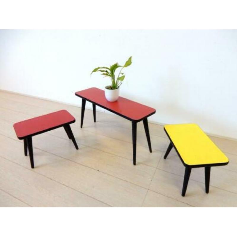 retro vintage bijzettafel plantentafel jaren 50