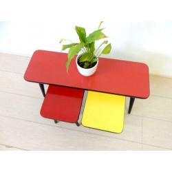 retro vintage bijzettafel plantentafel jaren 50