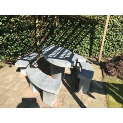 Natuurstenen tuin set, 8 personen