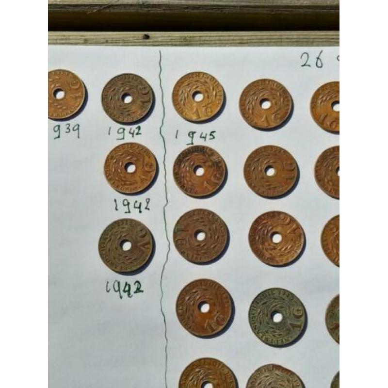 Cent Nederlands indie 1936 ,37,38,39,42,45