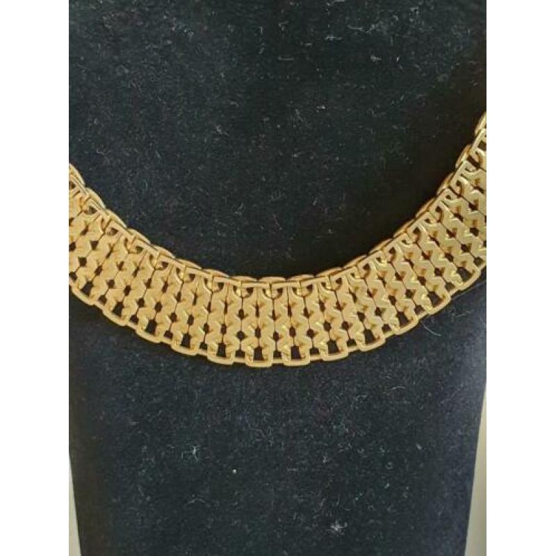 Vintage design goud metalen collier