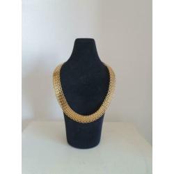 Vintage design goud metalen collier