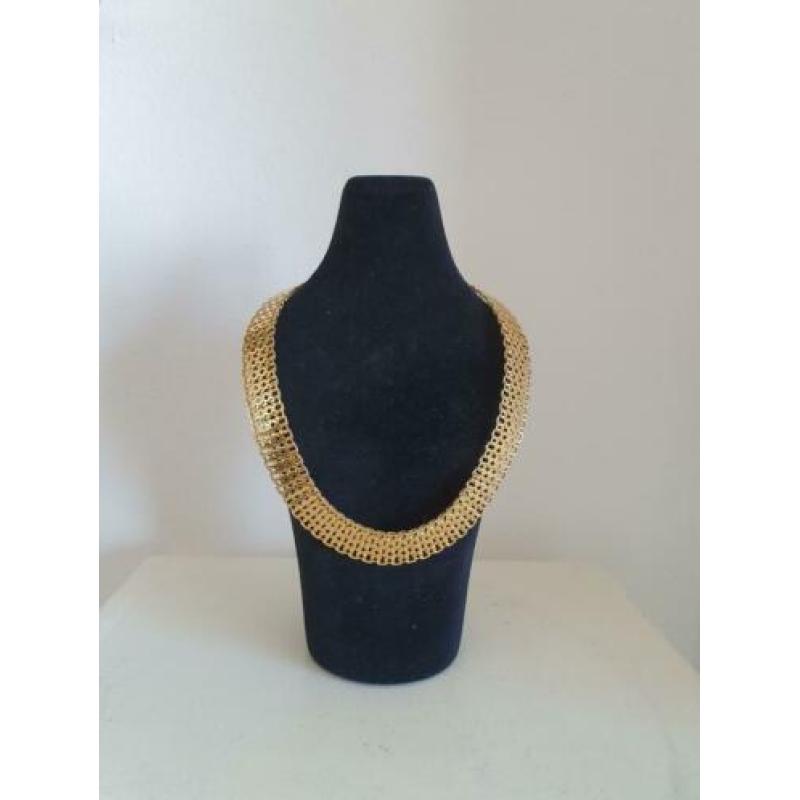Vintage design goud metalen collier