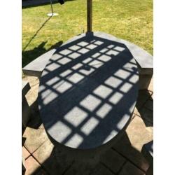 Natuurstenen tuin set, 8 personen