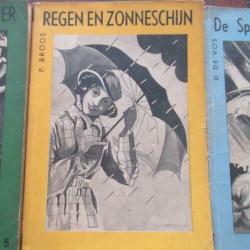 3 antieke boeken P Broos - D de Vos -J v d Heijden