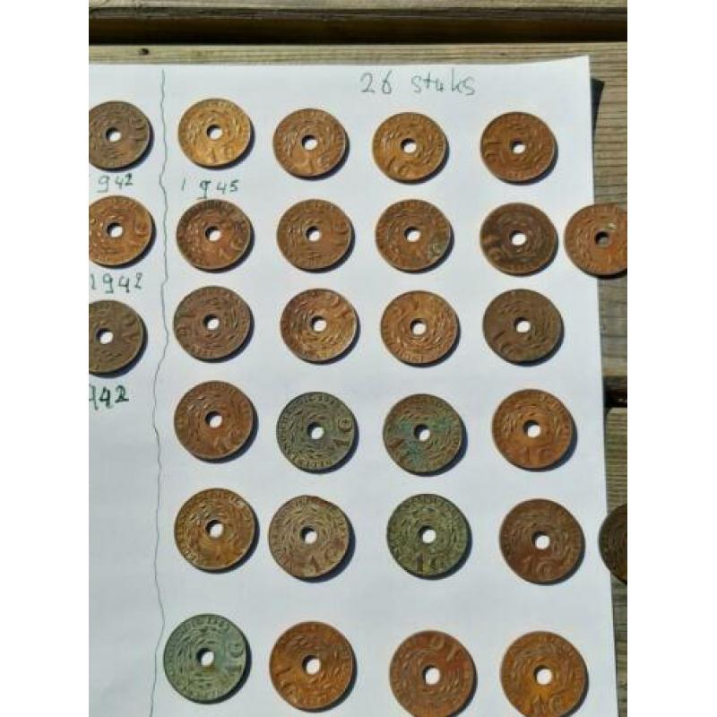 Cent Nederlands indie 1936 ,37,38,39,42,45