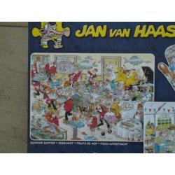 2 Jan van Haasteren puzzels in 1 doos met ovenwant