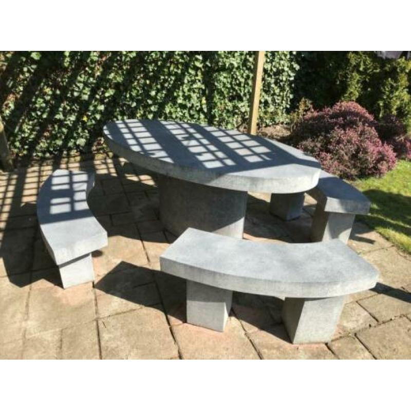 Natuurstenen tuin set, 8 personen