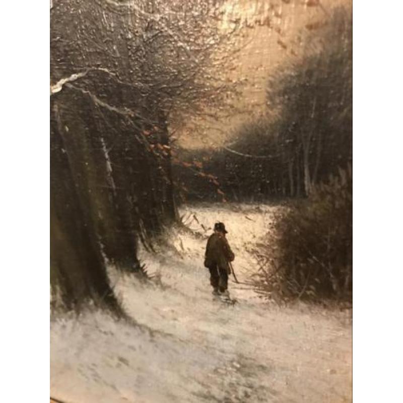Schilderij winterlandschap (naam schilder moeilijk leesbaar)