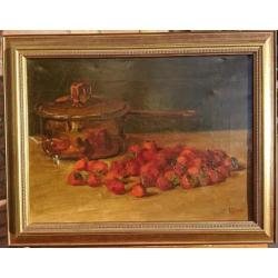 Jurgen "George" Pletser (1871-1942) Stilleven met aardbeien