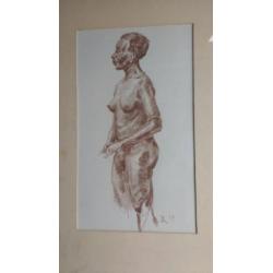 Piet Rezelman 1887-1967, potloodtekening vrouwelijk naakt