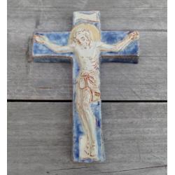 Van Rossum Utrecht glazuur aardewerk crucifix - kruisbeeld