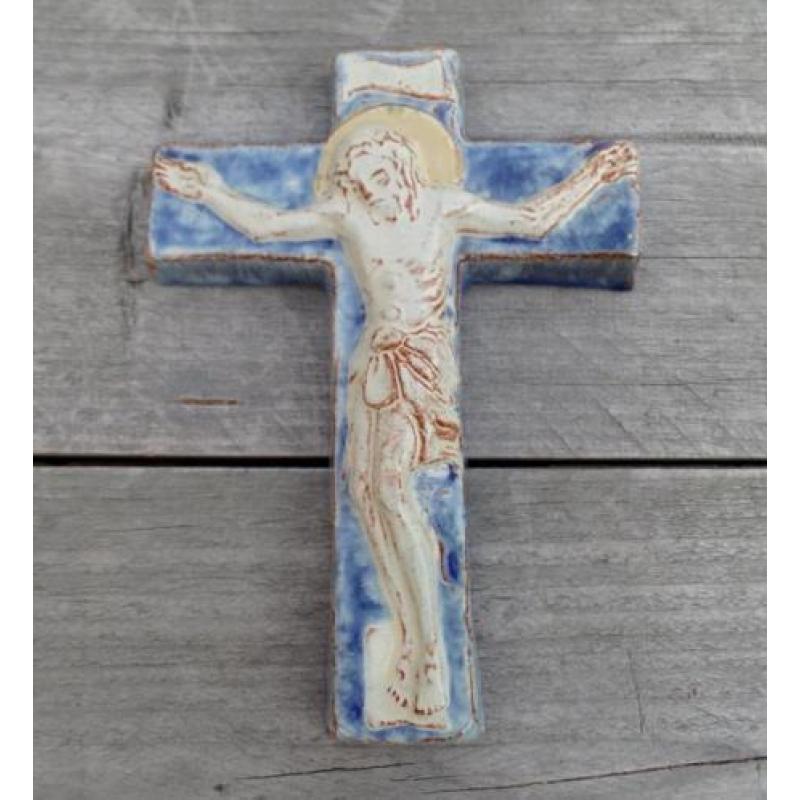 Van Rossum Utrecht glazuur aardewerk crucifix - kruisbeeld