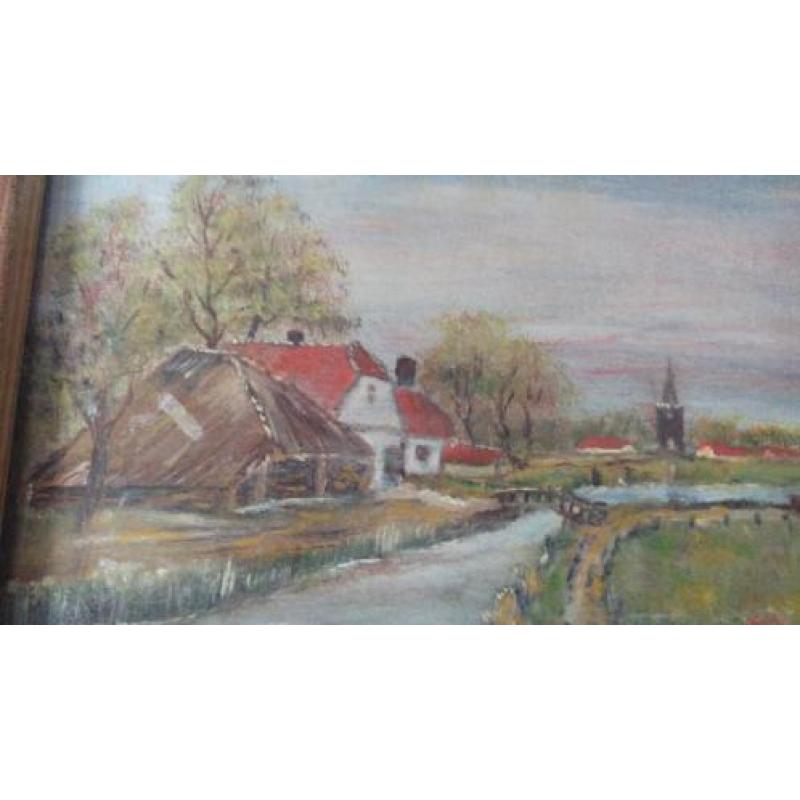 Schilderij op hout paneel Piet van der Donk