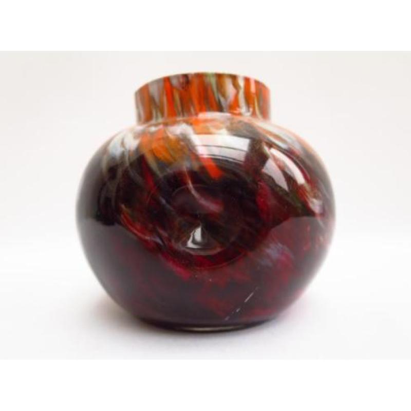 Boheems - art deco vaasje - spatter glas