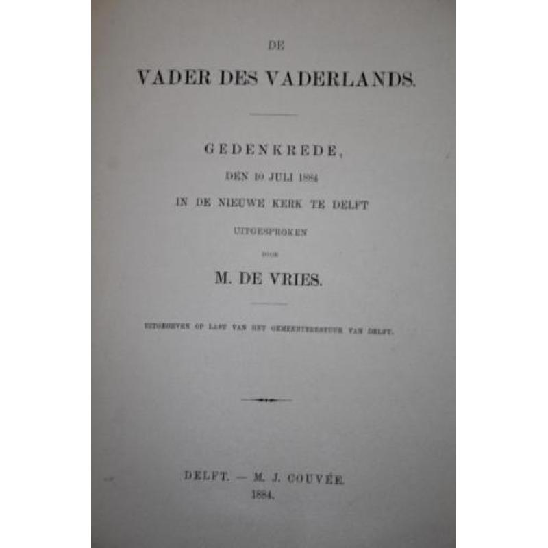 Gedenkrede: Vader des vaderlands, door M. de Vries (1884)