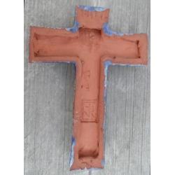 Van Rossum Utrecht glazuur aardewerk crucifix - kruisbeeld