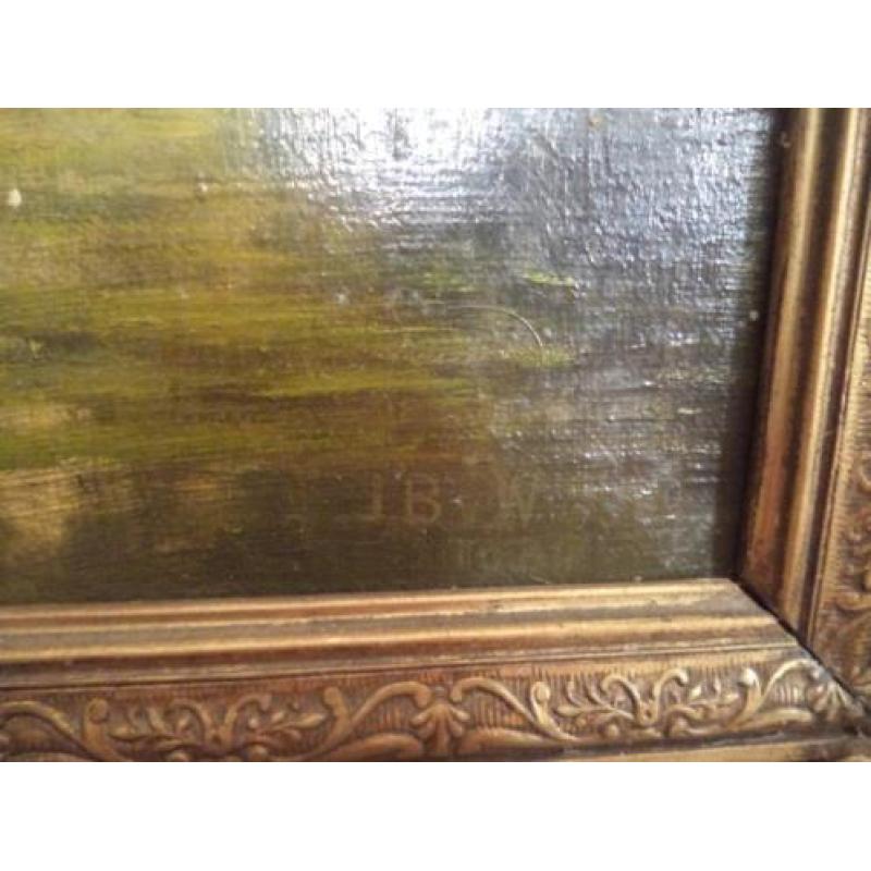 antiek olieverf schilderij gesigneerd