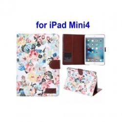iPad mini 4 - hoes, cover, case - PU leder - stof - Flowers