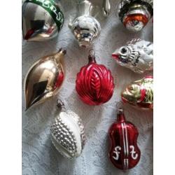 Antieke oude kerst figuurtjes kerstballen kerstversiering