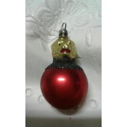 Mooie oude kerstbal ,leeuwtje op bol
