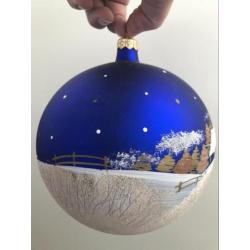 Kerstbal handbeschilderd ca 13 cm