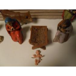 kleine kerstgroep, handgeschilderd, made in western german