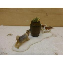 luville Dogs smell fish honden kerstdorp figurines kerst