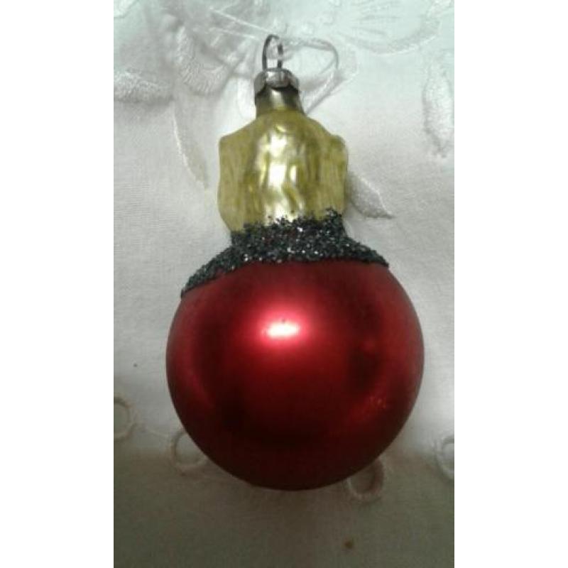 Mooie oude kerstbal ,leeuwtje op bol