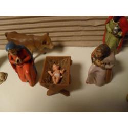 kleine kerstgroep, handgeschilderd, made in western german