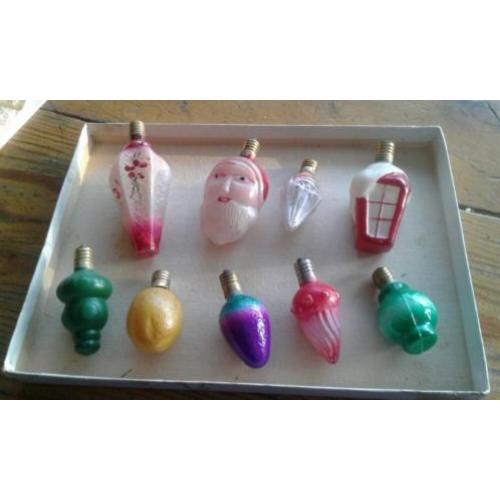 Antieke kerstlampjes 9 stuks