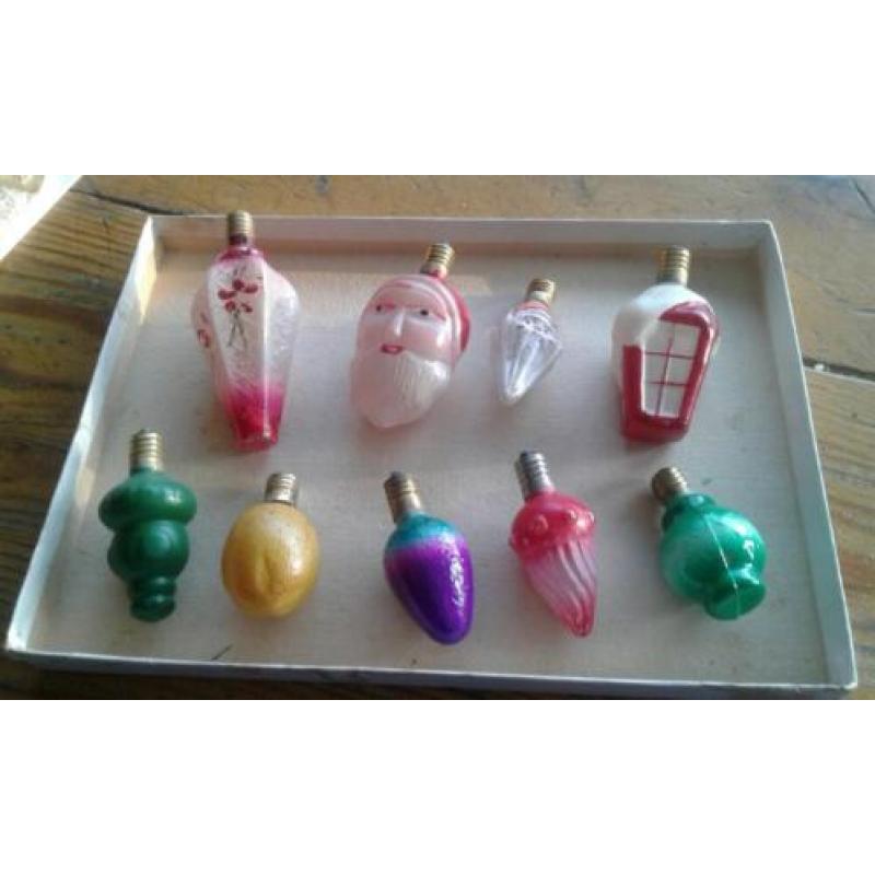 Antieke kerstlampjes 9 stuks