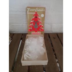 Oude brocante grote doos feeën haar/engelenhaar/kerst